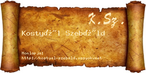 Kostyál Szebáld névjegykártya